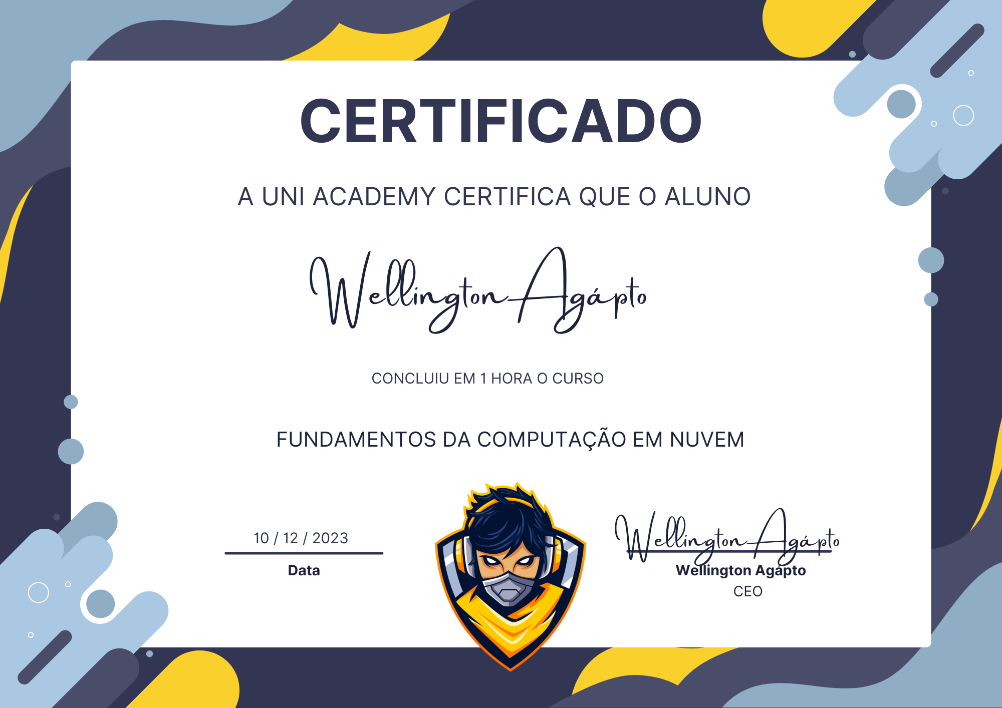 Certificado-Cloud-Hero-Uni-Academy-Wellington-Agapto