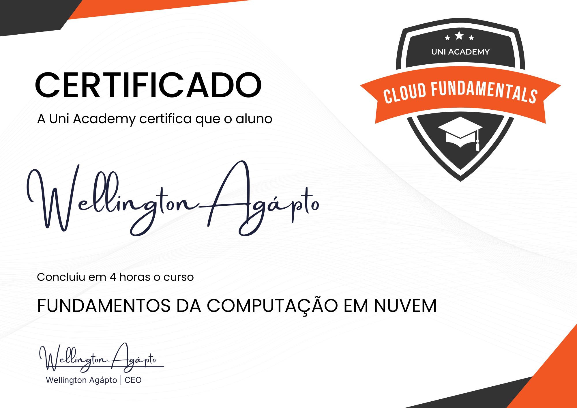 CERTIFICADO CLOUD FUNDAMENTALS UNI ACADEMY WELLINGTON AGAPTO 4