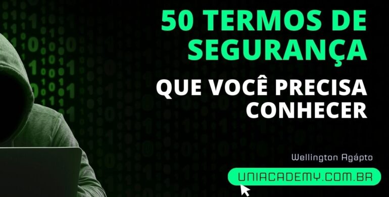 50 Termos de Segurança da Informação que você tem que conhecer A segurança da informação é um campo vasto e em constante evolução. Conhecer os principais termos desse universo é essencial para profissionais de TI, analistas de segurança e qualquer pessoa interessada em proteger dados e sistemas. Este glossário apresenta 50 termos importantes, explicados de forma clara, para ajudar você a se aprofundar no tema. Opa! Tudo certo? Wellington Agápto por aqui. Hoje eu trouxe para vocês o artigo “50 Termos de Segurança da Informação que você tem que conhecer” Acesse o site da Uni Academy (https://uniacademy.com.br/) e conheça todos os meus cursos. Não esqueça de me seguir no Instagram, conhecer meu Site, se inscrever no meu Canal do Youtube, deixar o seu like e compartilhar esse artigo, para fortalecermos a nossa comunidade. Um grande abraço e boa leitura. 50 Termos de Segurança da Informação que você tem que conhecer 1. Ataque de Força Bruta Tentativa de adivinhar senhas ou chaves de criptografia tentando todas as combinações possíveis. 2. Backdoor Um acesso secreto instalado em um sistema para permitir controle não autorizado. 3. Botnet Uma rede de dispositivos comprometidos usados para realizar ataques, como DDoS. 4. Certificado Digital Documento eletrônico que autentica a identidade de uma entidade na internet. 5. Criptografia Técnica de codificação de dados para torná-los ilegíveis a pessoas não autorizadas. 6. Data Breach Incidente em que informações confidenciais são expostas ou roubadas. 7. DDoS (Distributed Denial of Service) Ataque que sobrecarrega um sistema com tráfego malicioso, causando indisponibilidade. 8. Endpoint Qualquer dispositivo final conectado a uma rede, como computadores e smartphones. 9. Engenharia Social Manipulação psicológica para enganar pessoas e obter informações confidenciais. 10. Firewall Solução de segurança que monitora e controla o tráfego de rede com base em regras predefinidas. 11. Honeypot Sistema configurado para atrair atacantes e estudar seus métodos. 12. IAM (Identity and Access Management) Gerenciamento de identidades e acessos em uma organização. 13. Keylogger Software ou hardware que registra as teclas pressionadas em um dispositivo. 14. Malware Termo genérico para programas maliciosos, como vírus, worms e ransomwares. 15. Multi-Factor Authentication (MFA) Autenticação que exige múltiplos fatores para validar a identidade de um usuário. 16. Penetration Testing (Pentest) Teste de invasão para avaliar a segurança de sistemas ou redes. 17. Phishing Técnica de engano para obter informações confidenciais via e-mail ou sites falsos. 18. Ransomware Malware que bloqueia acesso a sistemas ou dados até que um resgate seja pago. 19. SIEM (Security Information and Event Management) Ferramenta que coleta e analisa dados de segurança em tempo real. 20. Spoofing Falsificação de identidade ou endereços para enganar sistemas ou usuários. 21. Threat Intelligence Informações sobre ameaças usadas para prevenir ou mitigar ataques. 22. VPN (Virtual Private Network) Rede privada virtual que protege comunicações online. 23. Vulnerabilidade Falha ou fraqueza em sistemas que pode ser explorada por atacantes. 24. Worm Malware que se replica automaticamente para se espalhar. 25. Zero-Day Vulnerabilidade explorada antes que o fornecedor desenvolva uma correção. 26. Adware Software que exibe anúncios indesejados, muitas vezes intrusivos. 27. AES (Advanced Encryption Standard) Padrão de criptografia amplamente utilizado para proteger dados. 28. IDS (Intrusion Detection System) Sistema que monitora redes para identificar atividades suspeitas. 29. IPS (Intrusion Prevention System) Solução que previne intrusões identificadas por um IDS. 30. Token Dispositivo ou código usado para autenticação segura. 31. Zero Trust Modelo de segurança que assume que nenhum usuário ou dispositivo é confiável por padrão. 32. Insider Threat Ameaça interna causada por colaboradores maliciosos ou negligentes. 33. Air Gap Isolamento físico de um sistema para proteger contra ameaças externas. 34. Brute Force Attack Tentativa de quebra de segurança por tentativa e erro repetitivo. 35. Cyber Kill Chain Modelo usado para entender as fases de um ataque cibernético. 36. DNS Spoofing Ataque que manipula registros DNS para redirecionar usuários para sites maliciosos. 37. Exploit Ferramenta ou código usado para explorar vulnerabilidades. 38. Rootkit Software que concede acesso administrativo a atacantes, permanecendo oculto. 39. SOC (Security Operations Center) Equipe responsável por monitorar e responder a incidentes de segurança. 40. Social Engineering Método que manipula pessoas para acessar informações ou sistemas. 41. Threat Hunting Busca ativa por ameaças em um ambiente de TI. 42. SSL/TLS Protocolos de segurança para proteger comunicações na web. 43. Spyware Software que coleta informações de um dispositivo sem consentimento. 44. Trojan Horse Programa que aparenta ser legítimo, mas executa ações maliciosas. 45. WAF (Web Application Firewall) Firewall projetado para proteger aplicativos web contra ataques. 46. Data Loss Prevention (DLP) Ferramentas para prevenir vazamentos de dados sensíveis. 47. Man-in-the-Middle (MITM) Ataque em que o invasor intercepta comunicações entre duas partes. 48. Patch Management Gestão de atualizações para corrigir vulnerabilidades em sistemas. 49. Sandboxing Isolamento de programas para testar seu comportamento sem riscos. 50. Privilege Escalation Técnica usada por atacantes para obter permissões elevadas em um sistema. Este glossário oferece um panorama dos principais conceitos de segurança da informação. Se você busca aprofundar seus conhecimentos, continue explorando e acompanhando as tendências do setor. Compartilhe este glossário com sua equipe e reforce a importância da conscientização em segurança! E aí! Curtiu esse artigo? Então não esquece de comentar, deixar o seu like, e compartilhar em suas redes sociais. Acesso Black! Todos os meus Cursos em um único lugar. Clique AQUI e se torne um aluno Black. Certificação em 4 Semanas Escolha umas das certificações a seguir e seja aprovado em até 4 semanas: Comunicação e Oratória para o mundo corporativo CompTia Security + AZ-305: Designing Microsoft Azure Infrastructure Solutions SC-100: Microsoft Cybersecurity Architect AWS Certified Cloud Practitioner AZ-900: Fundamentos do Microsoft Azure AZ-104: Administrador do Microsoft Azure AZ-500: Segurança no Azure MS-900: Fundamentos do Microsoft 365 MS-102: Administrador do Microsoft 365 MD-102: Microsoft 365 Endpoint Administrator MS-700: Administrador do Microsoft Teams SC-900: Segurança no Microsoft 365 SC-300: Administrador de Acesso e Identidade da Microsoft Clique AQUI e garanta a sua Vaga!