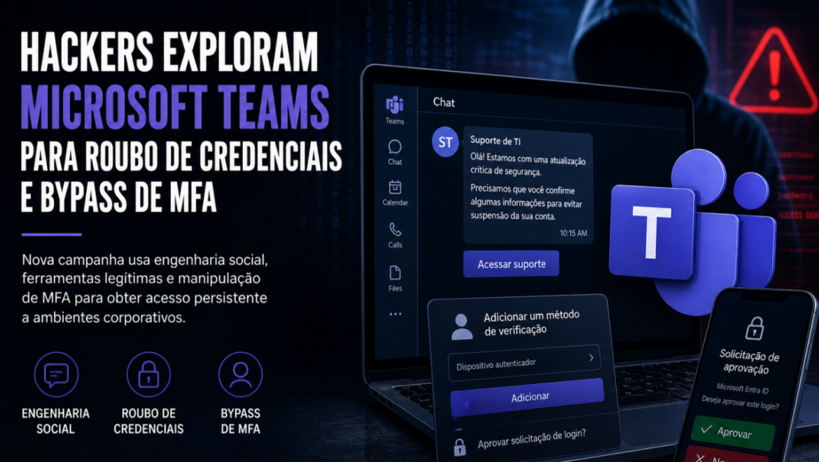 Hackers exploram Microsoft Teams para roubo de credenciais e bypass de MFA em nova campanha sofisticada