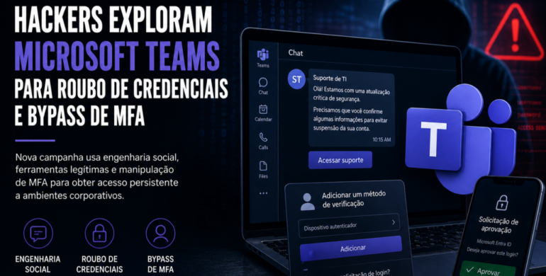 Hackers exploram Microsoft Teams para roubo de credenciais e bypass de MFA em nova campanha sofisticada