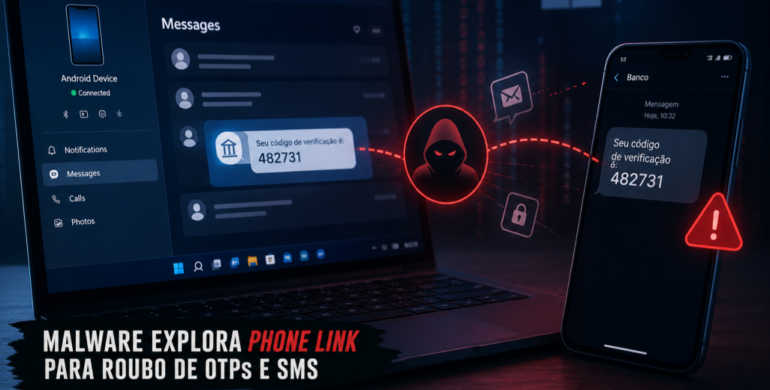 Malware explora Microsoft Phone Link para roubo de códigos OTP e mensagens SMS